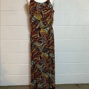 Tacera Multicolor Paisley Maxi Dress Med.